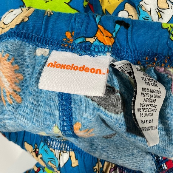 Nickelodeon Retro 90s Lounge Pajama Pants Rugrats Ren Stimpy / Size Medium Blue - Picture 4 of 6